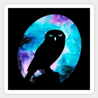 Galaxy Owl Silhouette Magnet